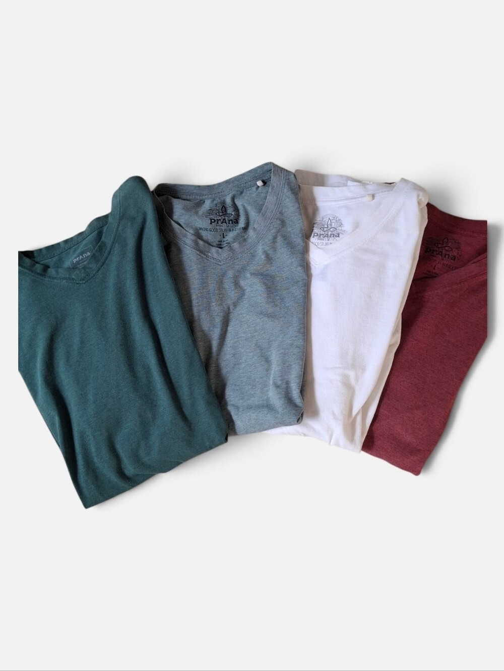 PrAna V neck Shoet Sleeve tees Set Of 4 Size Large
